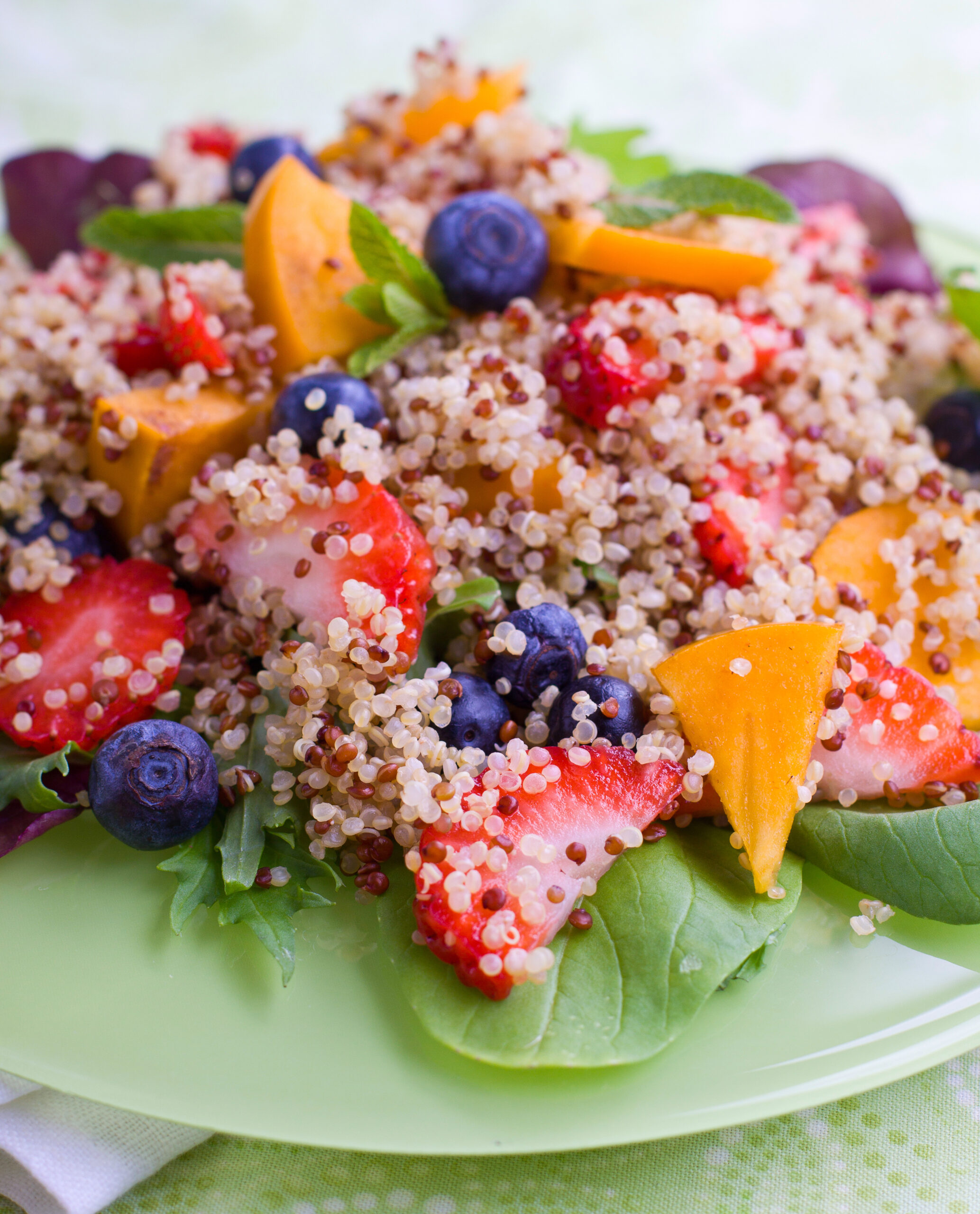 Sweet,Quinoa,Salad,With,Berries,And,Fruits,,Shallow,Depth,Of